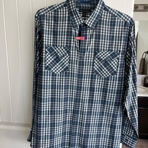 Men’s Large Banana Republic Dress Shirt Blue Plaid